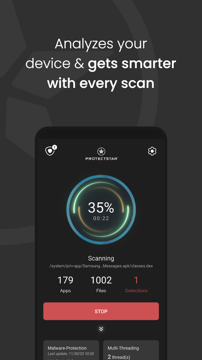 تطبيق Antivirus AI Spyware Security