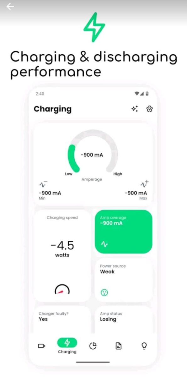 تطبيق Electron: battery health info