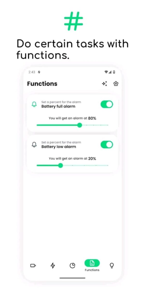 تطبيق Electron: battery health info
