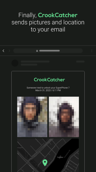 تطبيق CrookCatcher - مكافحة السرقة