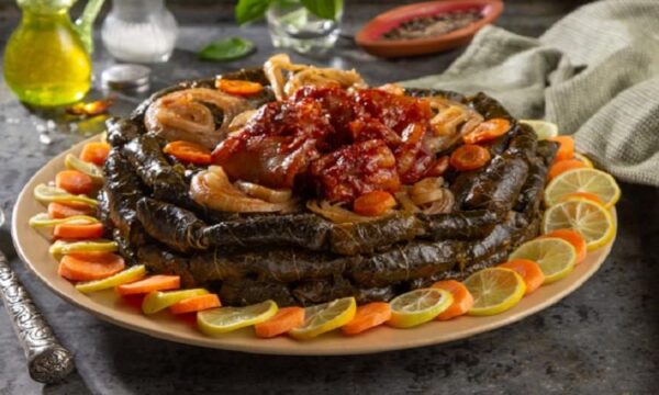 طاجن ورق العنب بالكوارع