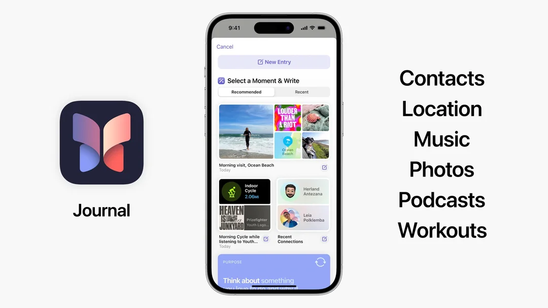 مزايا تطبيق Journal