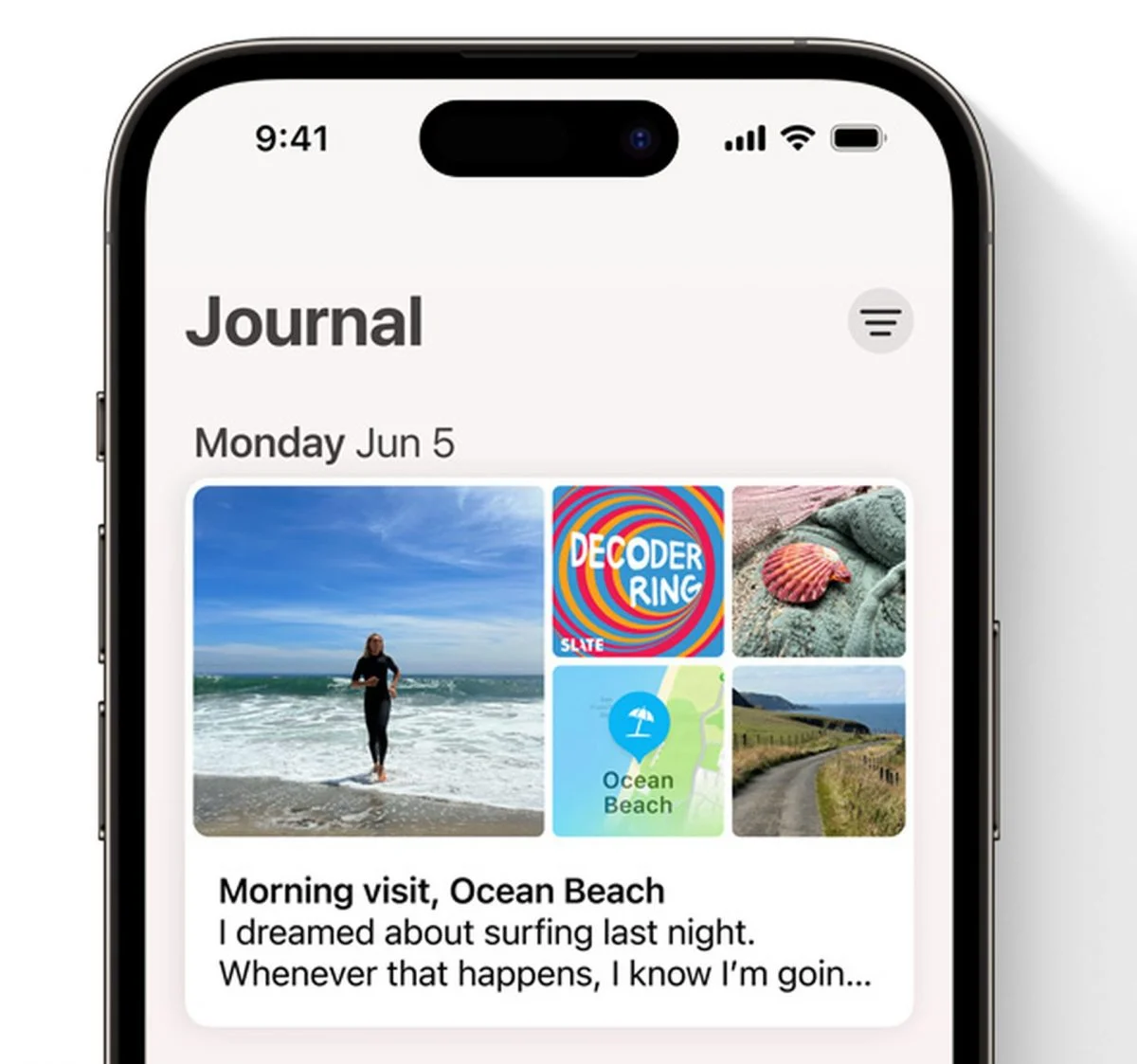 مزايا تطبيق Journal
