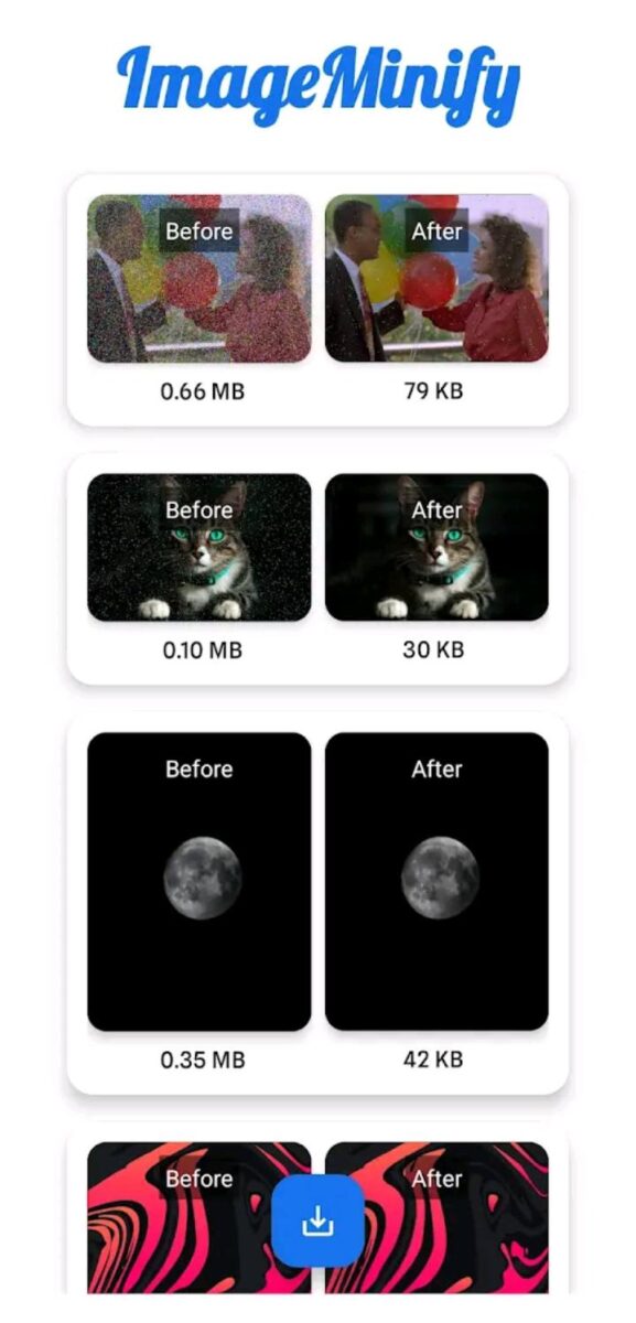 تطبيق imagaMinify: From MB to KB