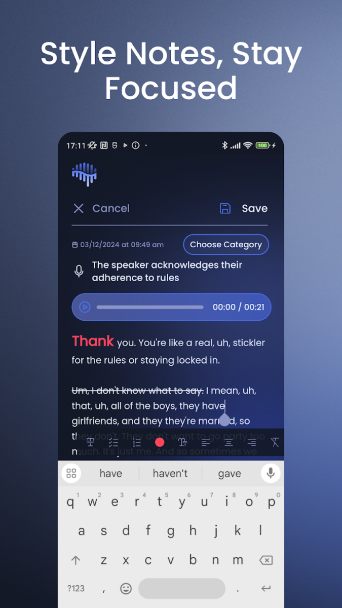 تطبيق Braindump: Voice Memos & Notes