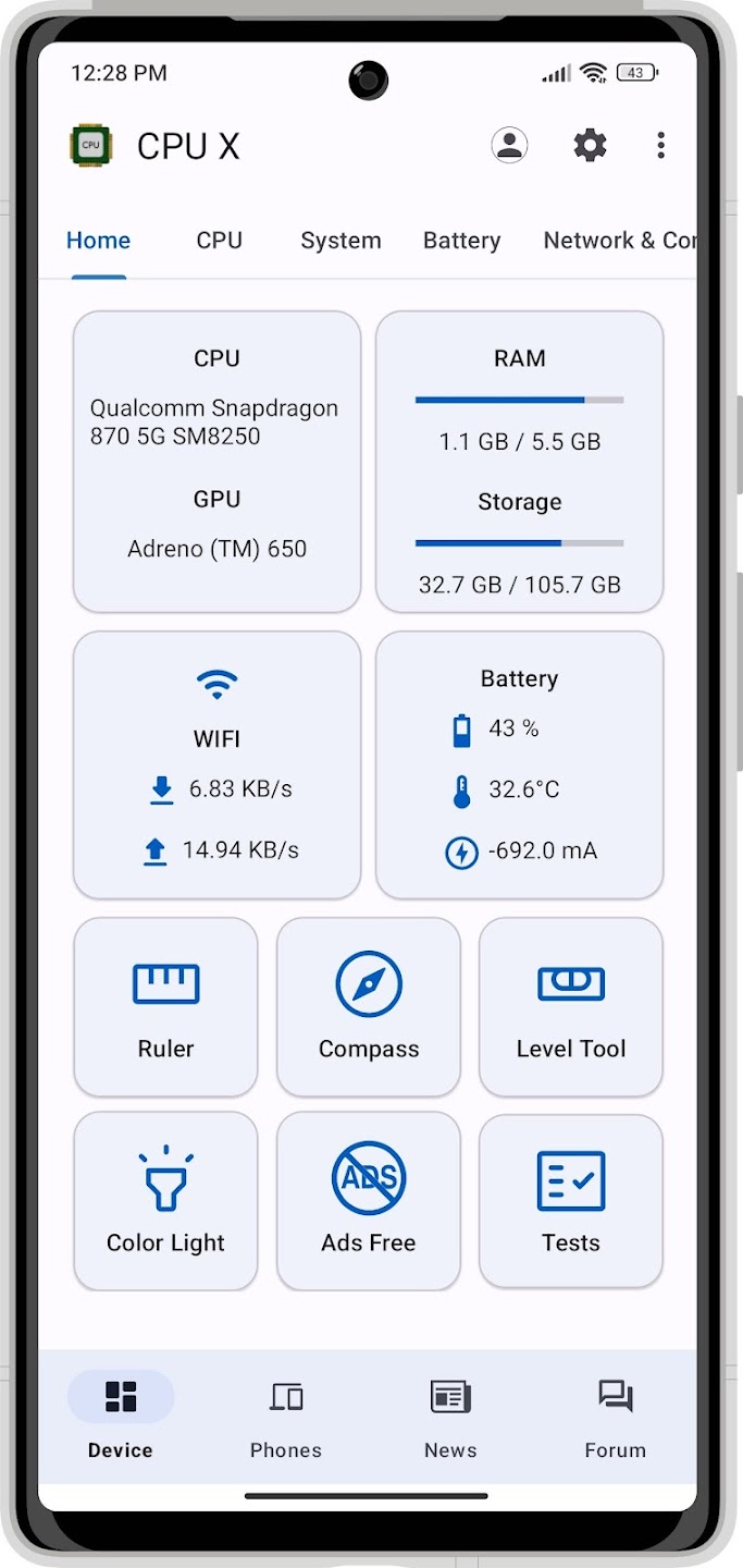 تطبيق CPU X - Device & System Info