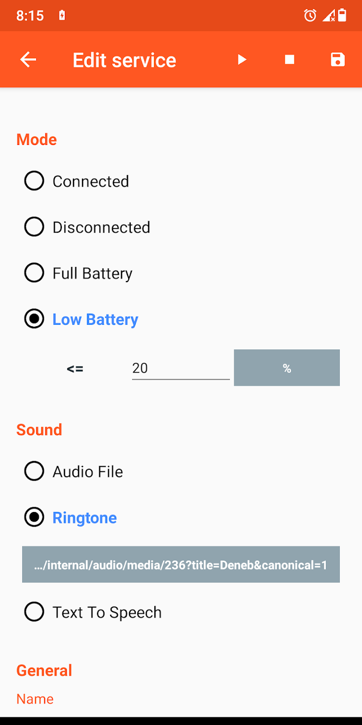 تطبيق Battery Sound Notification