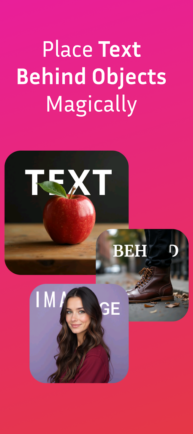 تطبيق Text Behind Image Editor