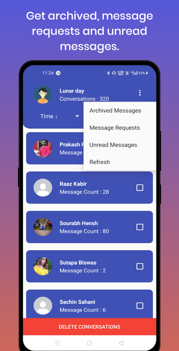 تطبيق Delete Messages on Messenger a