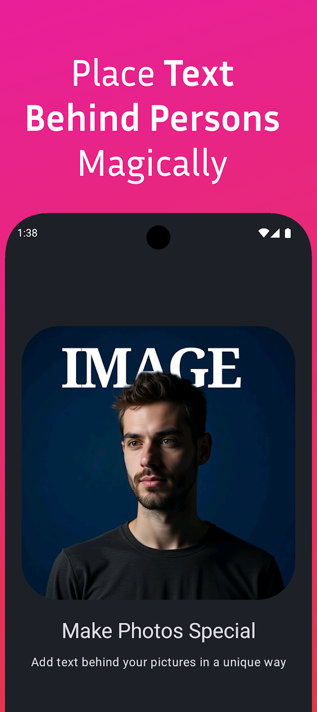 تطبيق Text Behind Image Editor