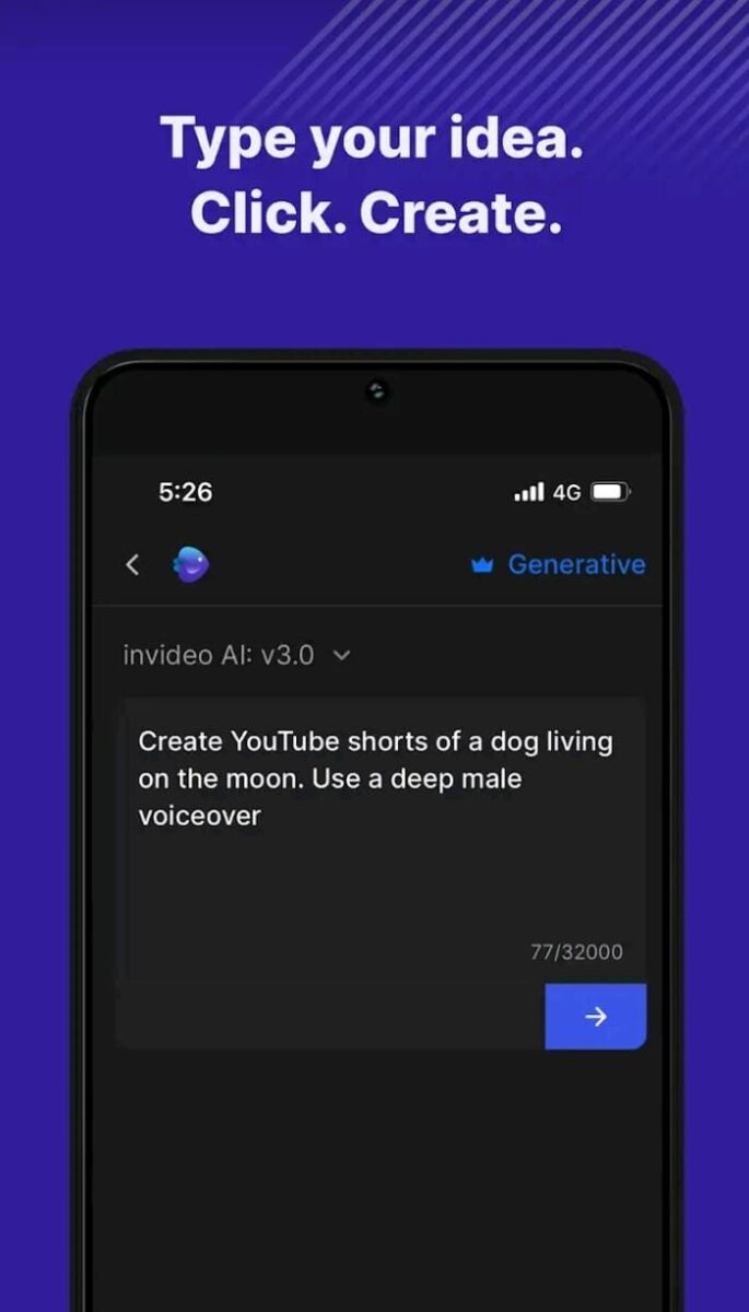 تطبيق invideo AI: Video Generator